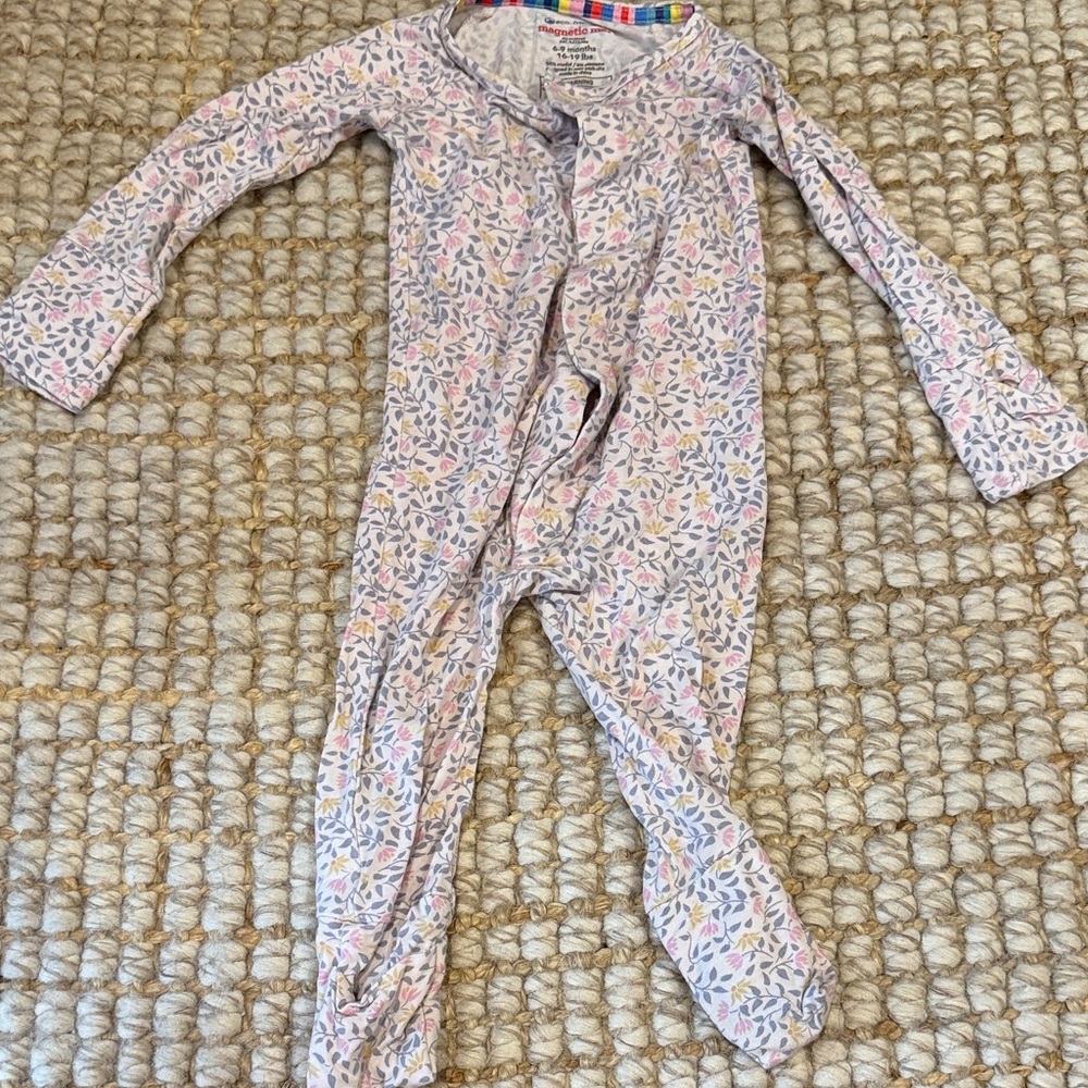 Magnetic Me Pink Floral Kids Footie